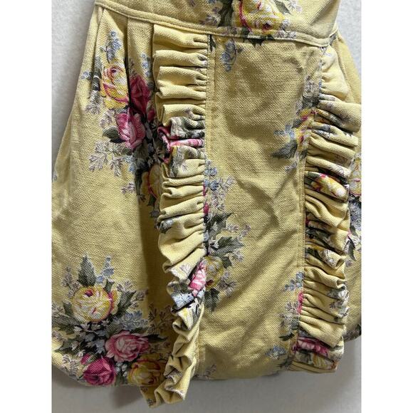 Bayou Salvage Yellow Floral Ruffled Shoulder Bag Handmade Boho Hippie Fabric - Picture 2 of 6